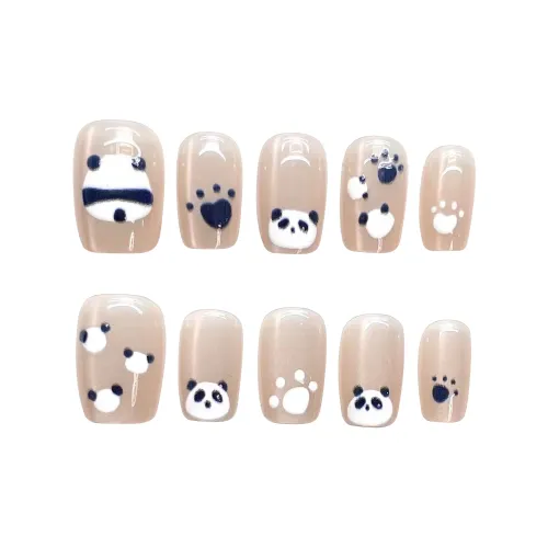 Song Biography 3D-эффект Панда Мягкий Nail Art 15mm Короткий LADDER