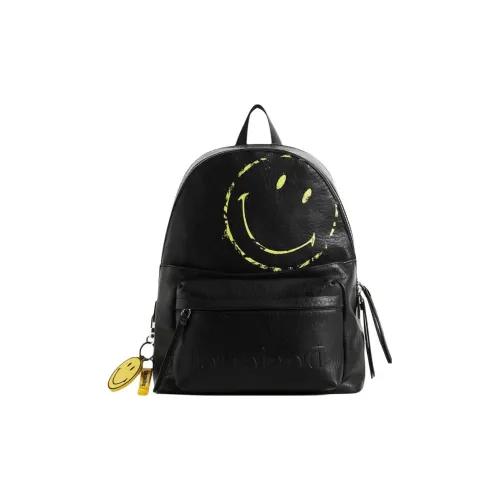 Desigual Smiley Коллаборация Полиуретан Рюкзак Средний Женские Черный