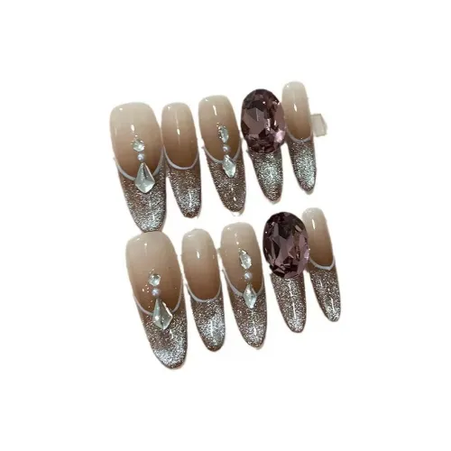 LIANJING [pigeon] Ручной Кошачий глаз Рисунок Искрящийся Nail Art Сушеная роза pigeon Яйцо False Nail 30MM Овал