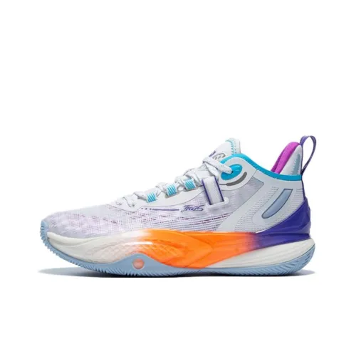 QIAODAN Poisonous Fangs Lite Баскетбольные кроссовки Низкий Топ Jordan Белый/Flying Shadow Фиолетовый Мужской