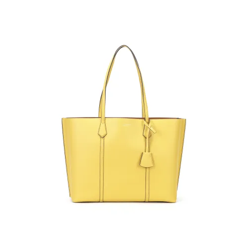 TORY BURCH Perry Litchi Grain Leather Tote Bag Shopping Bag Shoulder Bag Handbag Women's Yellow