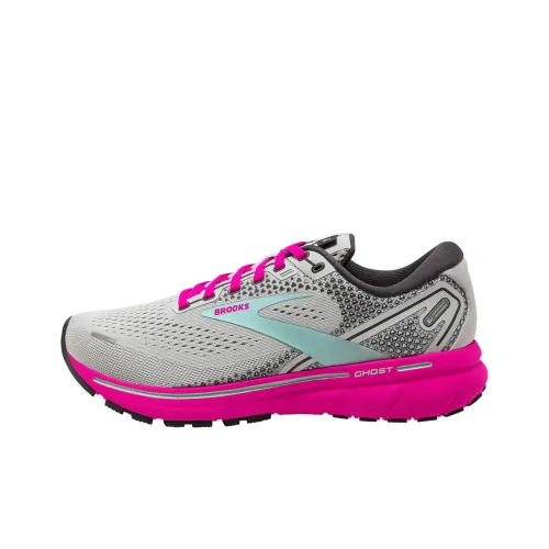 Brooks Ghost 14 Slip-Resistant Abrasion-Resistant Low Top Casual Running Shoes Women's Gray Pink Брэдгукс Ghost 14 Противоскользящий Устойчивый к истиранию Низкий Топ Повседневные Беговые Кроссовки Женские Серый Розовый