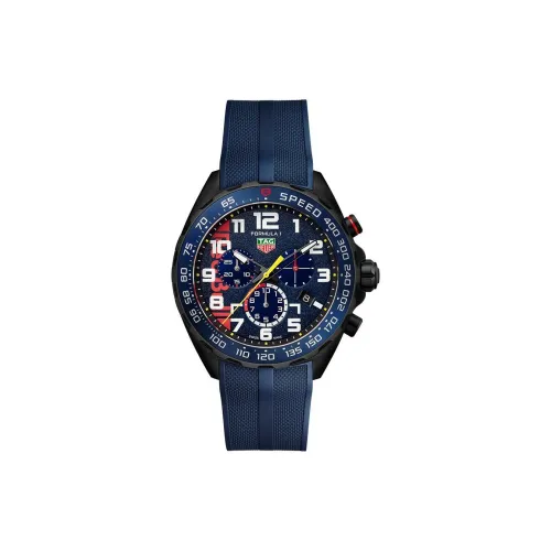 TAG HEUER F1 Collection Кварцевый механизм Мужские часы Циферблат 43 мм Синий корпус Нержавеющая сталь Резиновый ремешок