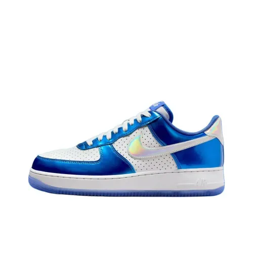 Nike Air FORCE 1 Slip-on Устойчивый к истиранию Низкий Топ Скейтбординг Кроссовки Унисекс Белый Синий