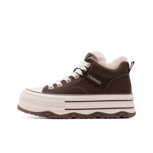 C°BANNER Амортизация Высокие Кроссовки для Скейтбординга Женские Кофейного Цвета