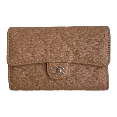 CHANEL Телячья кожа Кошелек Средний Женский Коричневый