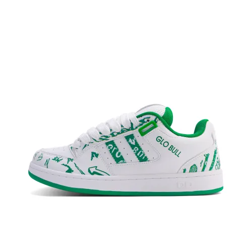GLO BULL Скейтборд Кроссовки Низкие Бело-Зеленые Граффити Унисекс
