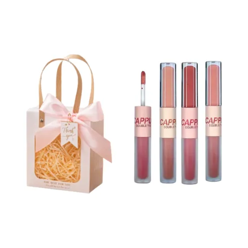 Cappuvini Веселье Двойная головка Набор в подарочной коробке LIP Глина + LIP GLOSS Питательный Легкий Смесь 3 шт