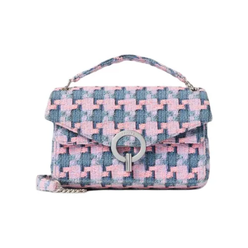 Sandro Твидовая сумка через плечо Стандартная Женская Розовая и Синяя