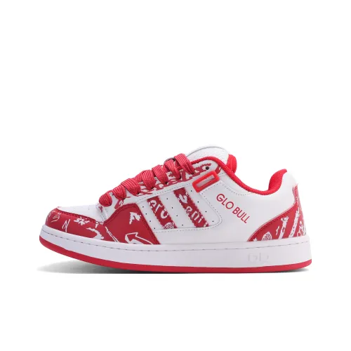 GLO BULL Скейтборд Кроссовки Низкие Белые Красные Граффити Унисекс