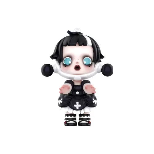 POP MART Коллаборация Edition Skullpanda Черный Maid Прозрачный Слепой Бокс с Карточкой