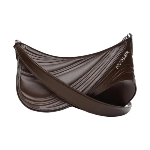 Mugler Кожа Сумка через плечо Средняя Женская Темно-коричневая