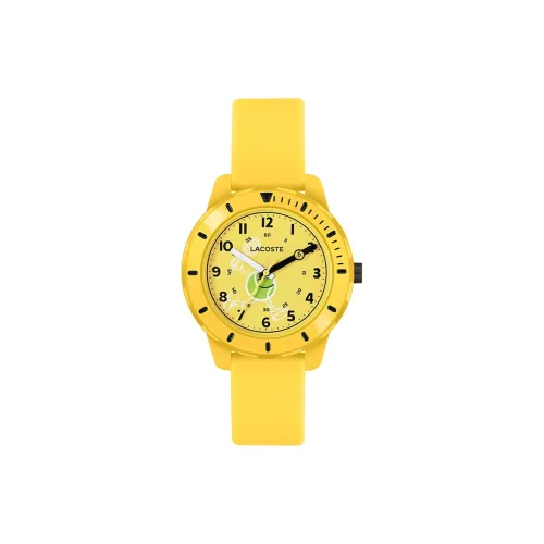LACOSTE Наручные часы Кварцевый механизм Силиконовый ремешок Желтый циферблат Детские