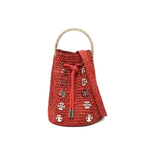 Paco Rabanne Raffia Ведрообразная Сумка Стандартная Женская Красная