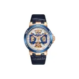 Розовый корпус, синий циферблат, черный ремешок - UM-SLWB