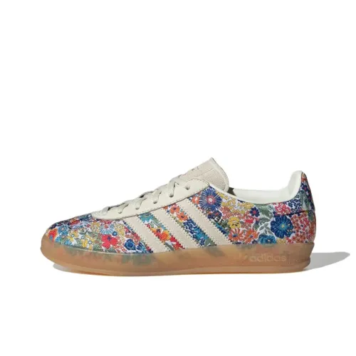 LIBERTY x Adidas Originals GAZELLE INDOOR Устойчивые к истиранию Низкие Кроссовки для скейтбординга Женские Синие Белые Зеленые