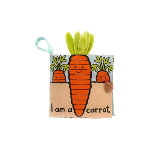 JELLYCAT Fun Food Collection Морковный тканевый книжка Развивающие игрушки