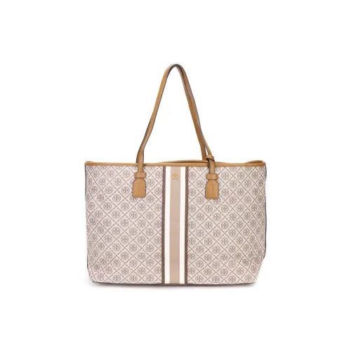 TORY BURCH TB T Monogram Покрытый холст Тоут Сумка Сумка для покупок Тоут Сумка на одно плечо Маленькая Женская Коричневая