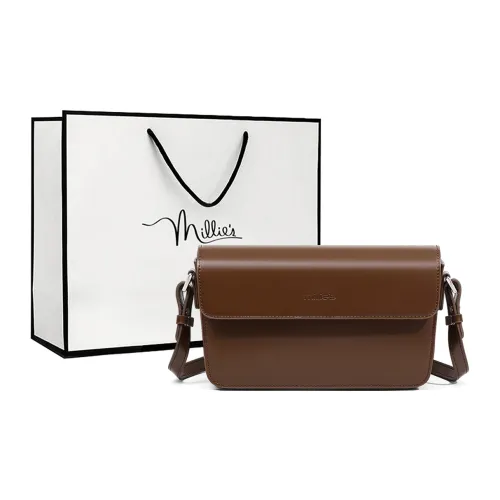 MILLIE'S Сумка через плечо из коровьей кожи с синтетической кожей сумка на плечо сумка-багет стандартная женская кофейного бургунди цвета