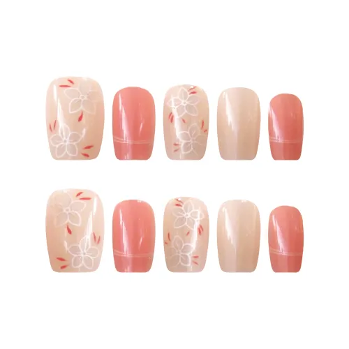 Song Biography Китайский стиль Цветочно-розовый Смешанный Маленький цветок Осветляющий Nail Art 15mm Короткий LADDER