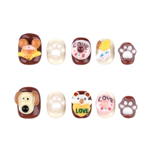 Song Biography Cute Cartoon Ногти Арт 3D-эффект False Nail Короткий LADDER 15mm