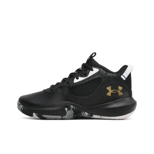 Under Armour Lockdown 6 Детские баскетбольные кроссовки Низкий топ Черный Унисекс