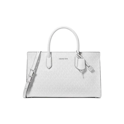 MICHAEL KORS Scarlett Покрытый холст Сумка через плечо Сумка среднего размера Женская Белая