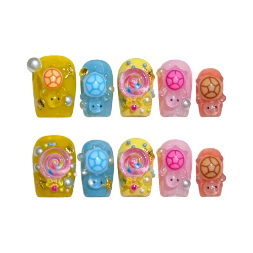 Песня Биография Candy Color Дофаминовая одежда 15 мм Веселье Nail Art для детей Short LADDER