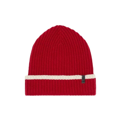 BRUNELLO CUCINELLI Кашемир Шапки-бини Женские Красный Белый Серый