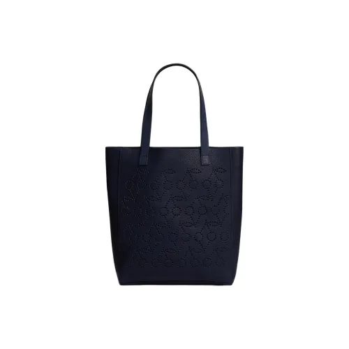 Bonpoint Кожа Тоут Сумка Сумка для покупок Сумка Сумка через плечо Женская Темно-синяя