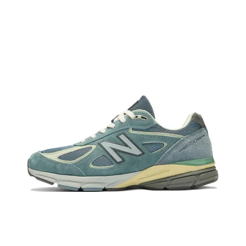 Auralee x New Balance NB 990 V4 Support Низкий Топ Повседневный Городской Коммутирование Беговые кроссовки Унисекс Темно-синий