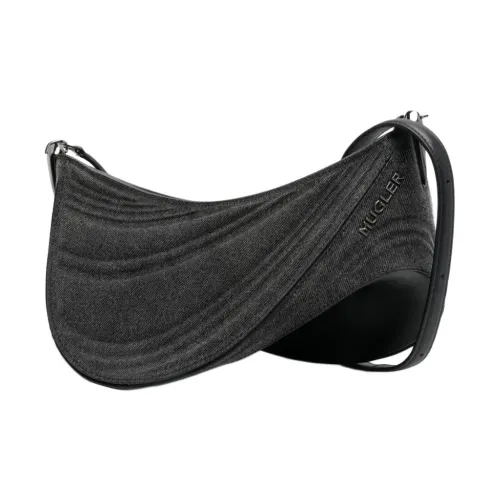 Mugler Телячья кожа Сумка через плечо Средняя Мужская Черная