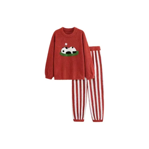 XIAFENYAN Пижамный комплект женский красный