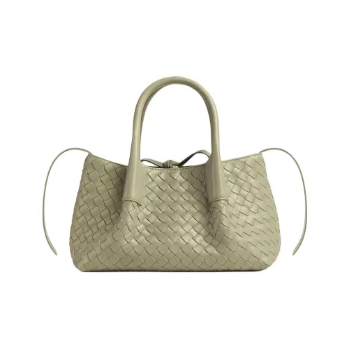 Bottega Veneta Телячья кожа Тоут Сумка Сумка для покупок Сумка Маленькая Женская Лаймово-серый