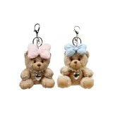 2-Предметный Бант Сердце Ожерелье Маленький Бурый Медведь Розовый+Синий