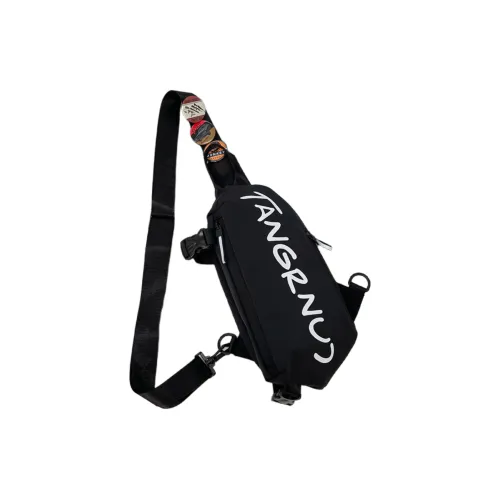 Worm's Home Нейлоновая ткань Сумка через плечо Сумка на плечо Сумка Sling Средняя Унисекс Черный Белый