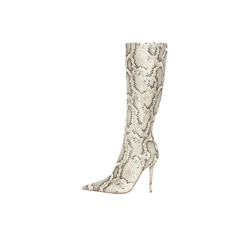 AMINA MUADDI Barbara Knee-High Boots 10,5cm Женские Змеиная Кожа Белый