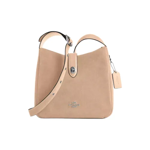 COACH Hadley Замша Плечевая Сумка Средняя Женская Светлый Тауп