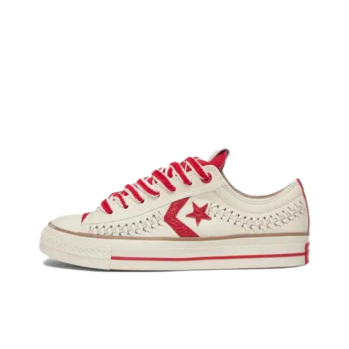 Converse Star Игрок 76 Slip-on Устойчивый к истиранию Низкий Топ Скейтборд Кроссовки Унисекс Бежевый Красный