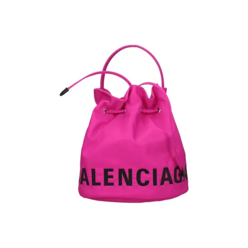 Balenciaga Нейлоновая ведрообразная сумка через плечо на одно плечо маленькая женская розовая