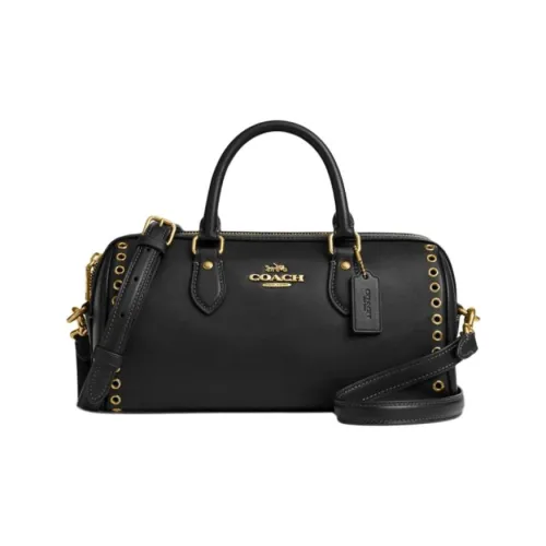 COACH Гладкая кожа Сумка на одно плечо Средний размер Женский Черный