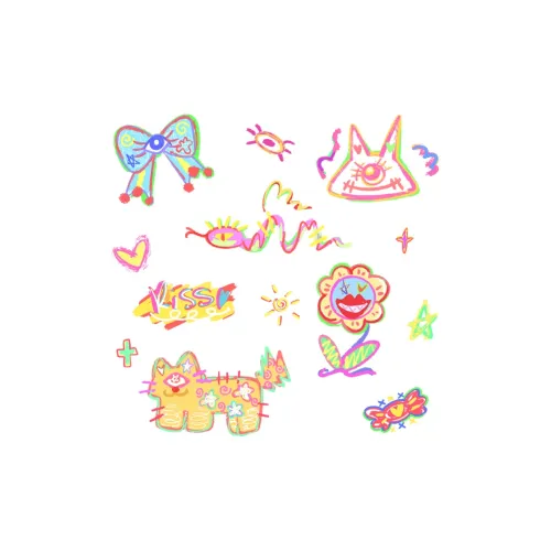 QINGSHANQIHAI Rainbow Dream Кошка Tracks Waterless Graffiti Временные татуировки