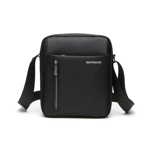 SEPTWOLVES Сумка через плечо из ткани мужская черная