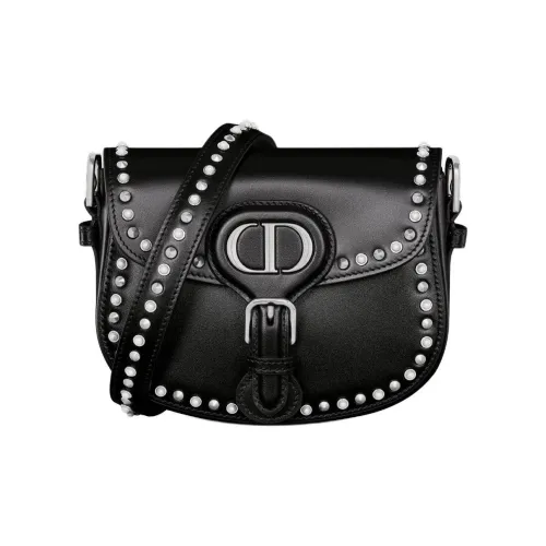 DIOR Bobby Телячья кожа Сумка через плечо Сумка на плечо Маленькая Женская Черная