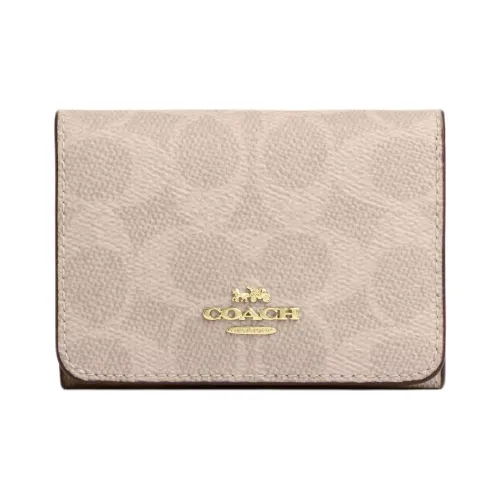 COACH Кожа Кошелек Мини Женский Песочный