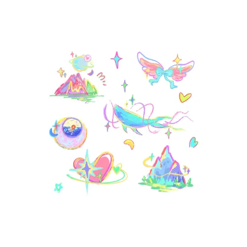 QINGSHANQIHAI Персик Кошка Rhyme Waterless Граффити Временные татуировки