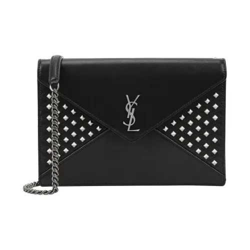 SAINT LAURENT Кожа Конверт Сумка Сумка через плечо Сумка на плечо Женская Черная