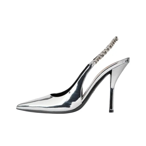 GUCCI Signoria Узкий каблук Высокие каблуки 10,4CM Женские Серебряный