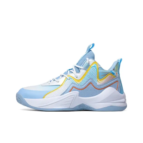 Meiretu Амортизация Устойчивый к истиранию Устойчивый к воздействию MID Топ Баскетбольные кроссовки Унисекс Небесно-голубой