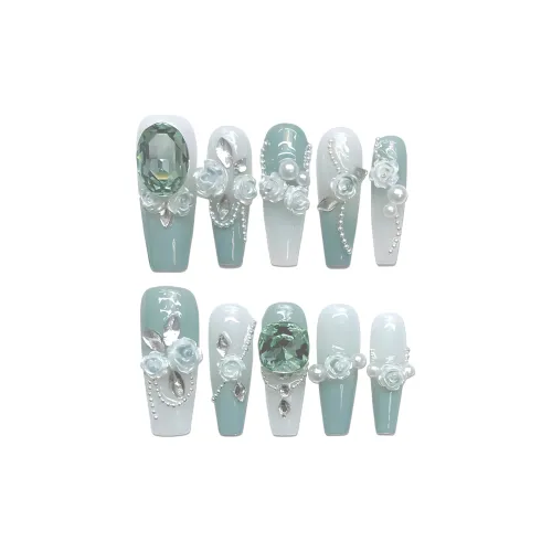 Song Biography 3D-эффект Camellia Luxury Fashion 30MM Rectangular Green Gradient Rhinestone Embellished